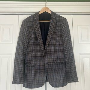 Men's Grey Brown Blue Checkered Blazer Scotch and Soda Couture